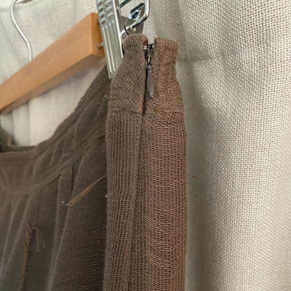Jarbo Brown Boho Linen Midi Skirt - Picture 8 of 8